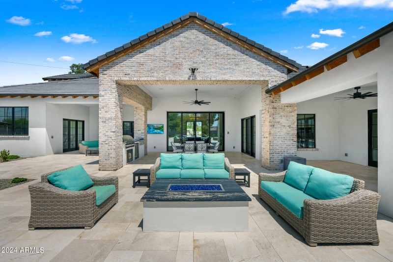 68back yard patio gas fireplace