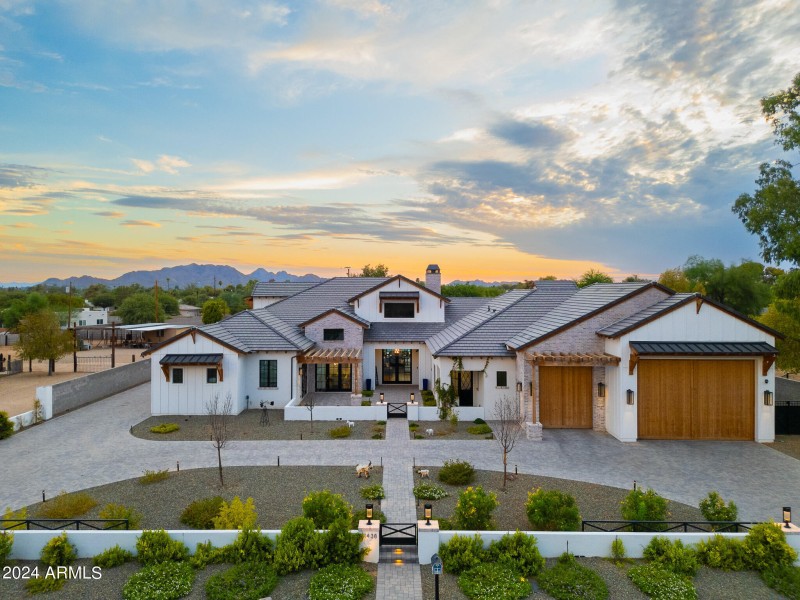 81front of property at sunset_aerial