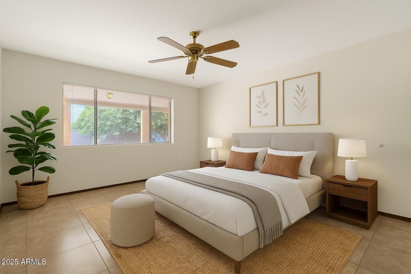 Virtually Staged Primary Bedroom