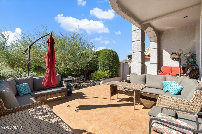 Large patio with views