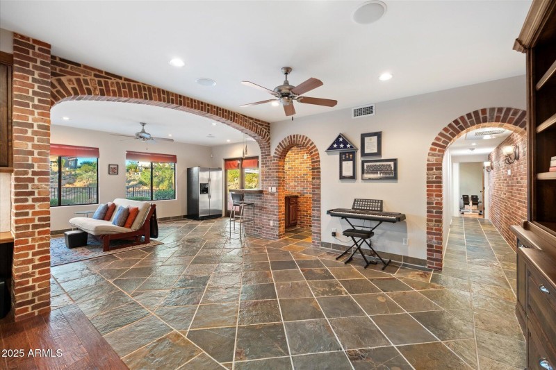 Den w/ Wet Bar + Built-ins