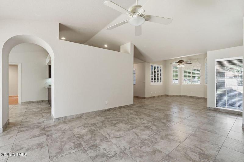 living to kitchen and dining room