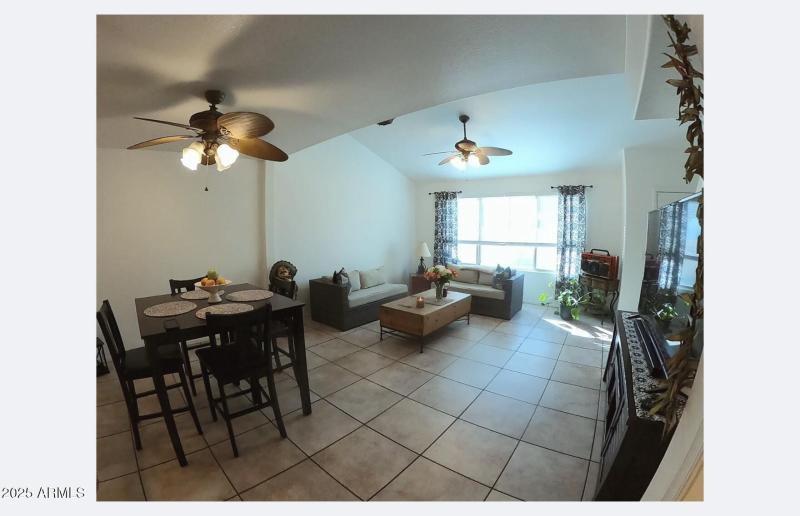 Living room and dining