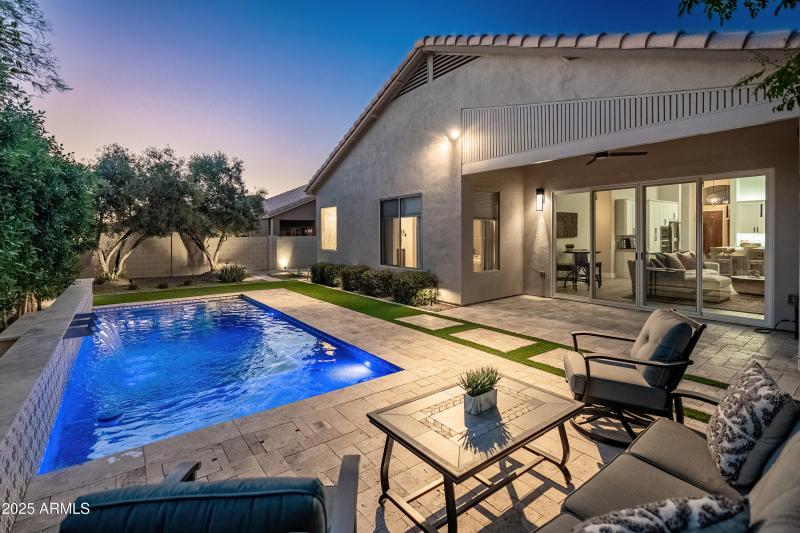 atio & Pool at night