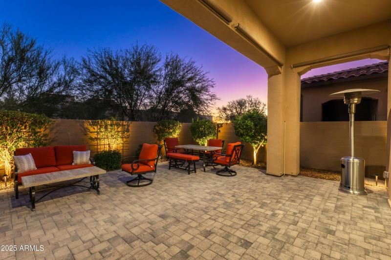 Backyard Patio At Twilight