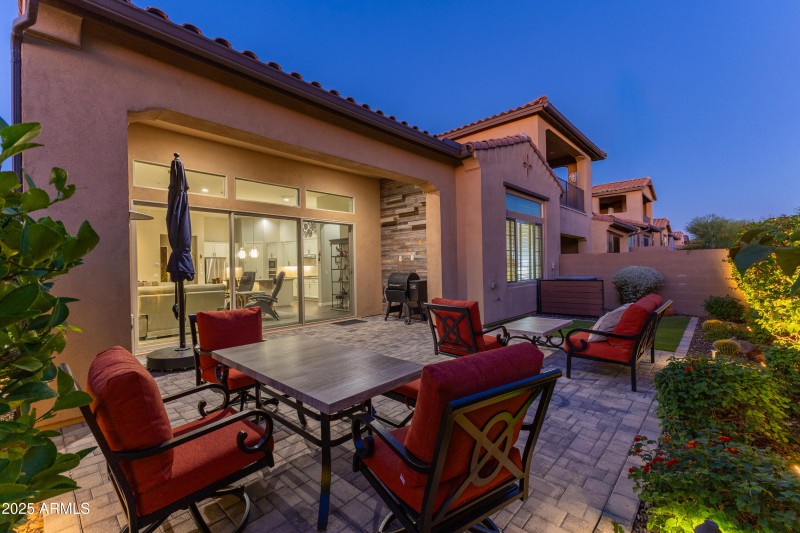 Backyard Patio At Twilight
