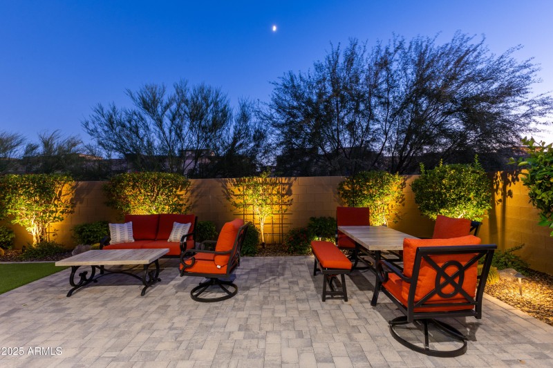 Backyard Patio At Twilight