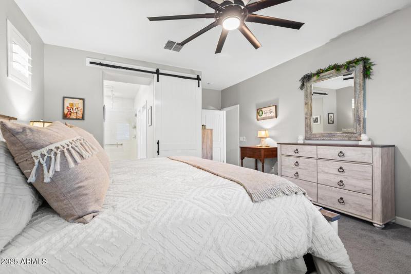 Custom Made Barn Door in Primary Suite