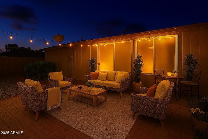 Twilight Staged Patio