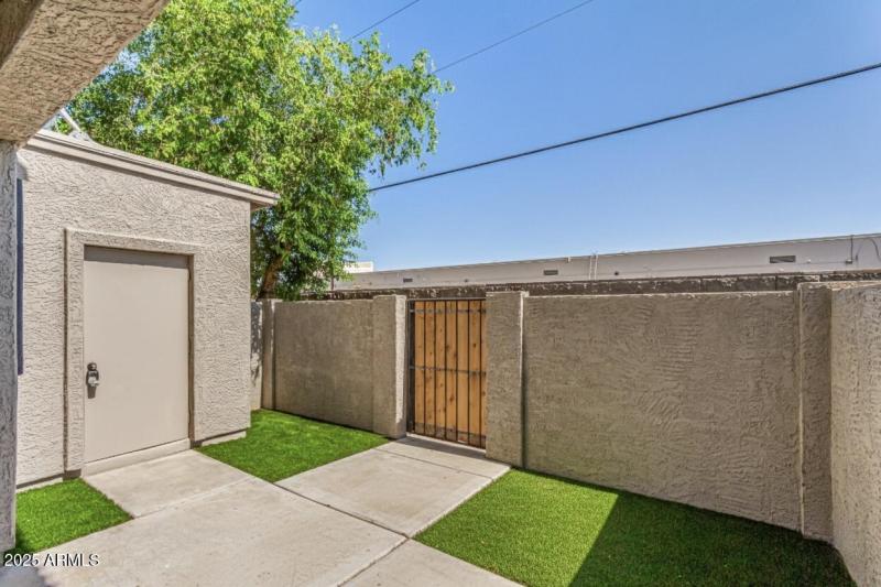 Private front patio and storage