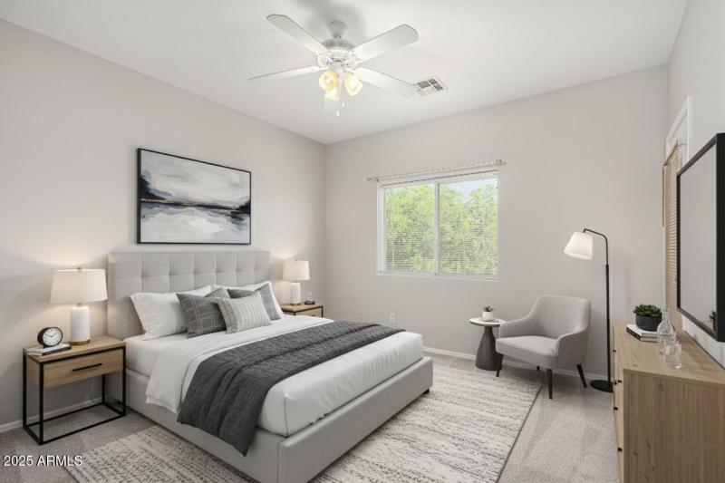 Bedroom one virtually Staged