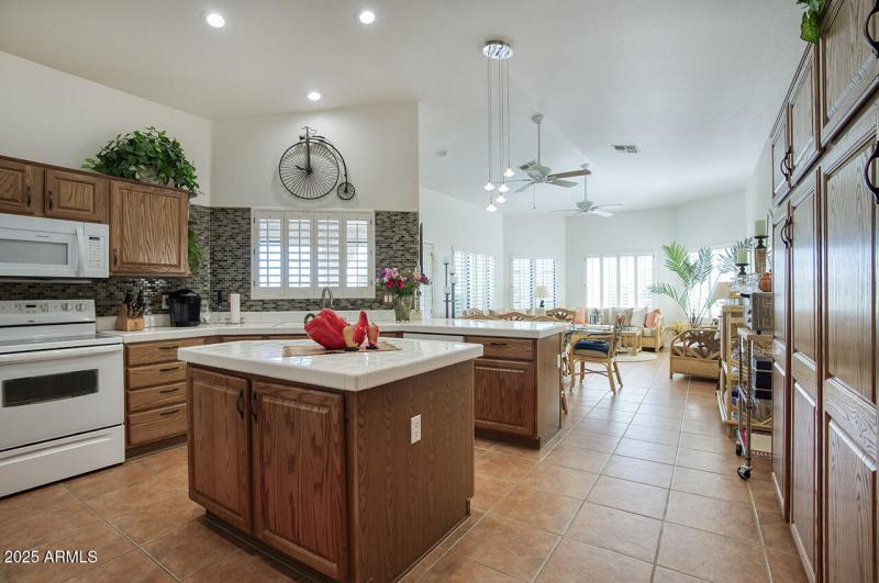 Kitchen overlooking Greatroom
