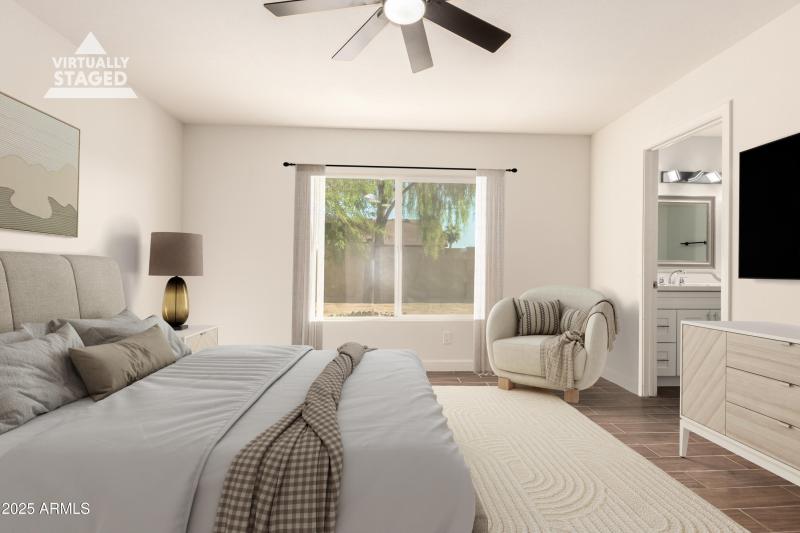 Staging master bedroom