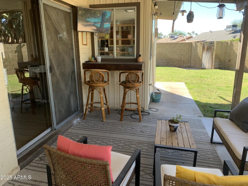 Outdoor bar and covered patio
