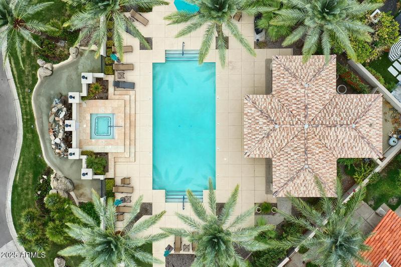 OVERHEAD SHOT OF THE COMMUNITY POOL AREA