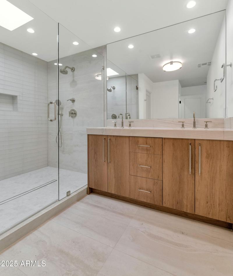 Huge Shower with glass enclosure