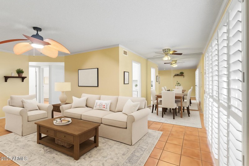 VIRTUALLY STAGED LIVING / DINING ROOM