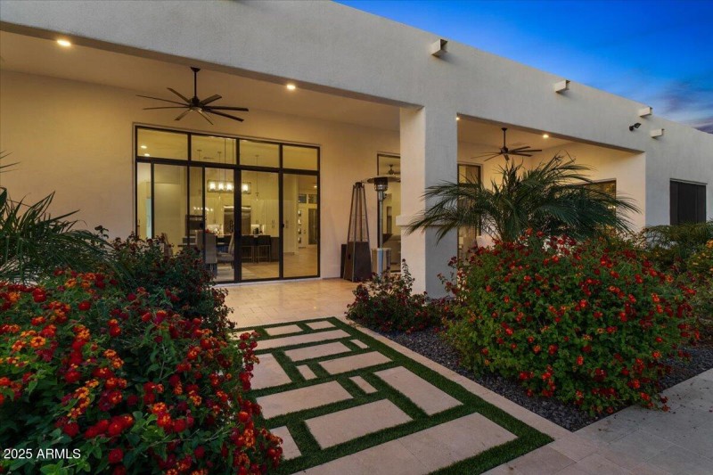 092-Walkway and back of home twilight