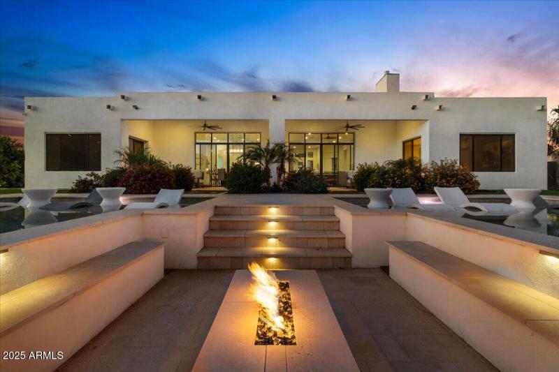 099-Firepit twilight and back of home