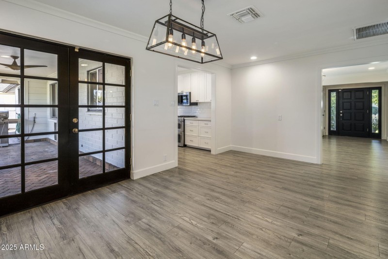 French doors to back patio