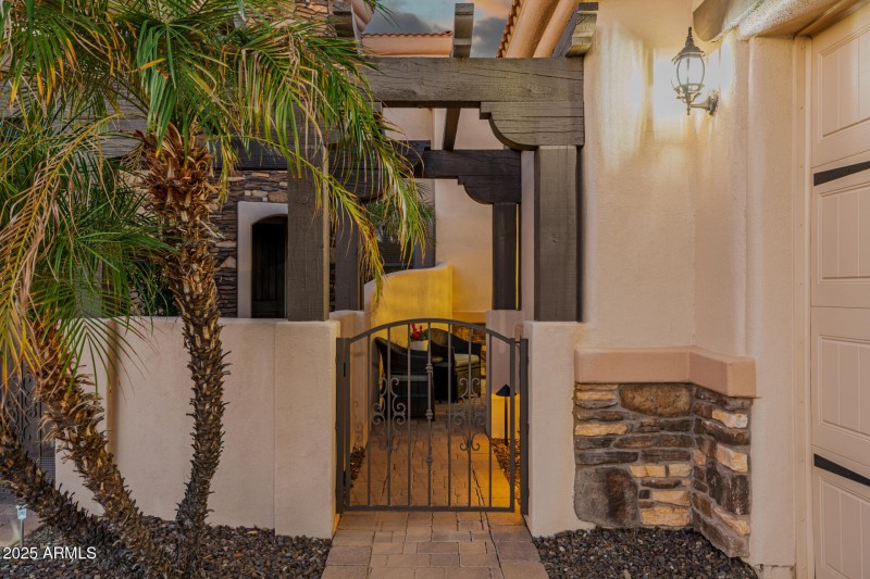 Gated courtyard entry