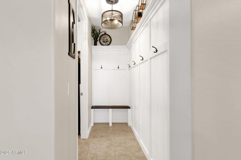 Hall to laundy w/ built-ins