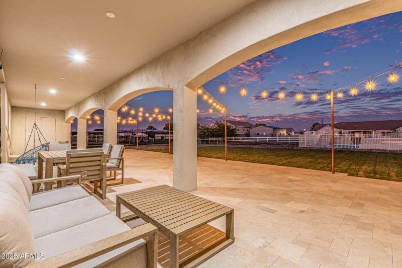Backyard covered patio