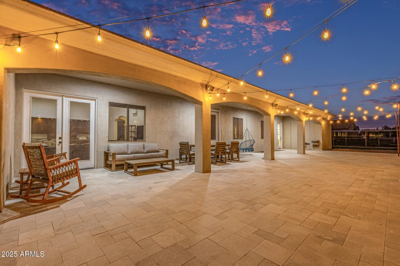Backyard covered patio