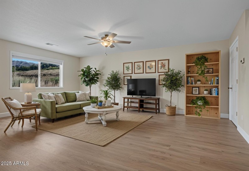 virtually staged living room