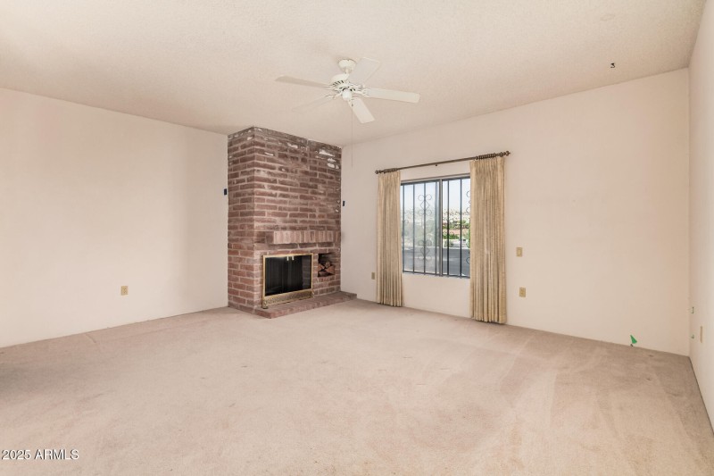 Living Room/Wood Burning Fireplace