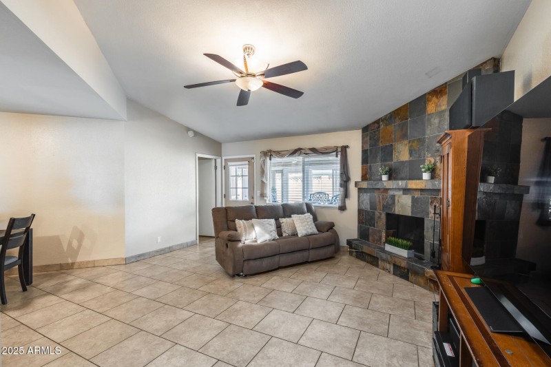 All tile floors throughout