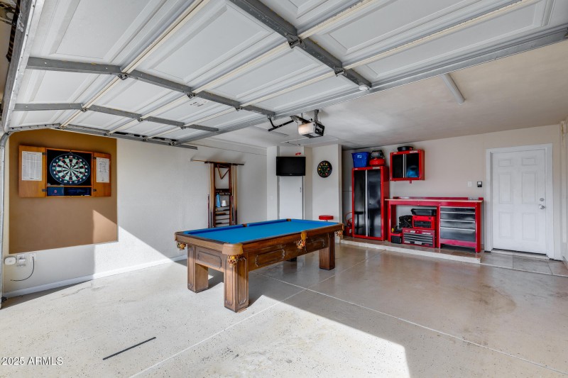 Epoxied garage with storage