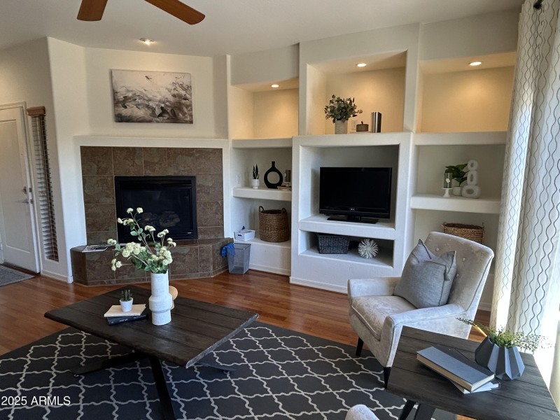 Fireplace and media niche