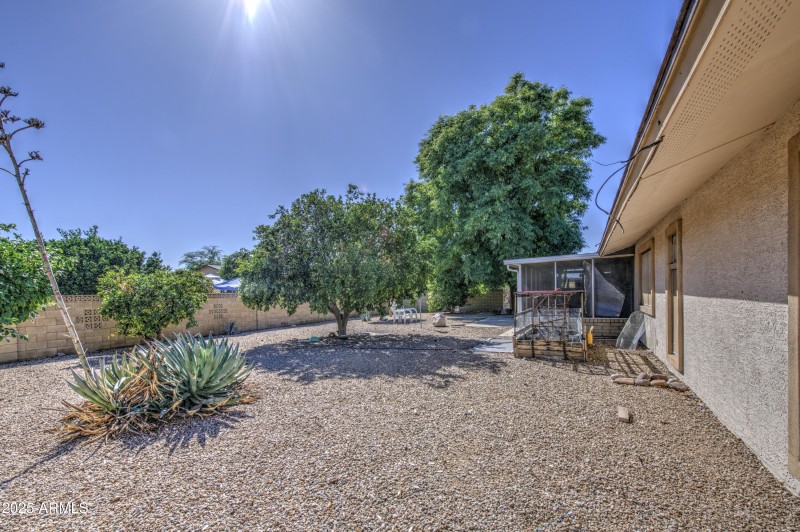 YARD with BLOCK FENCE