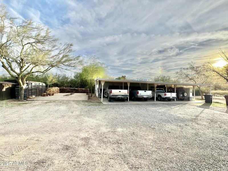 Carport and mechanic pit