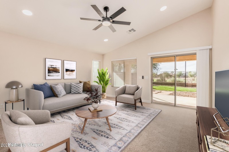 Virtually Staged Family Room