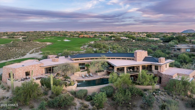 Sweeping back elevation