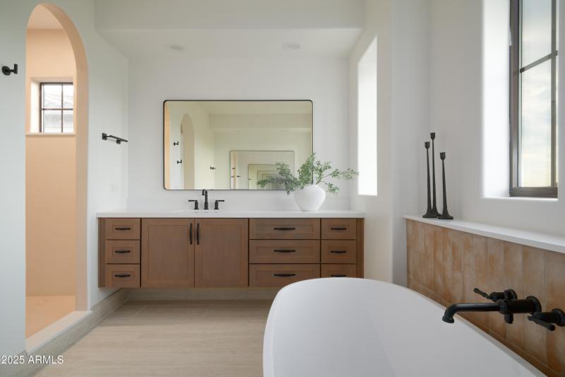 Primary bathroom his and hers vanities