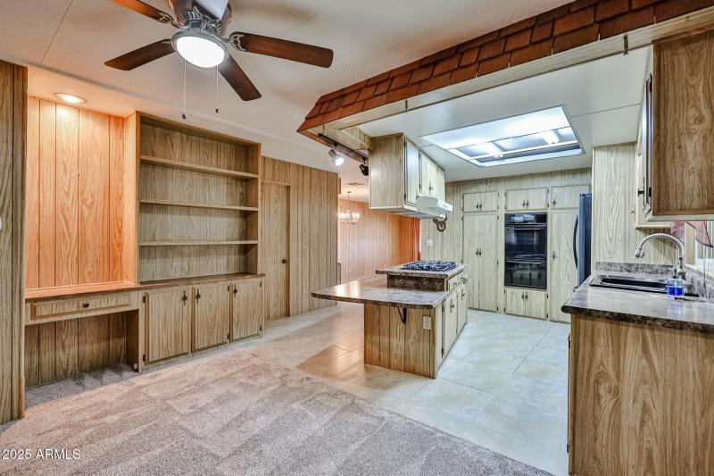 kitchen and storage area