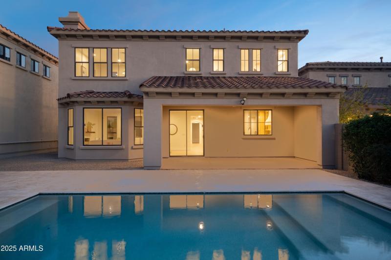 Backyard during twilight