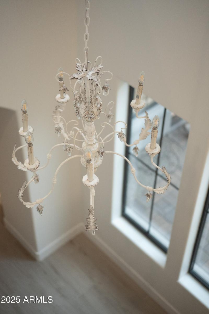 Entry chandelier from second level