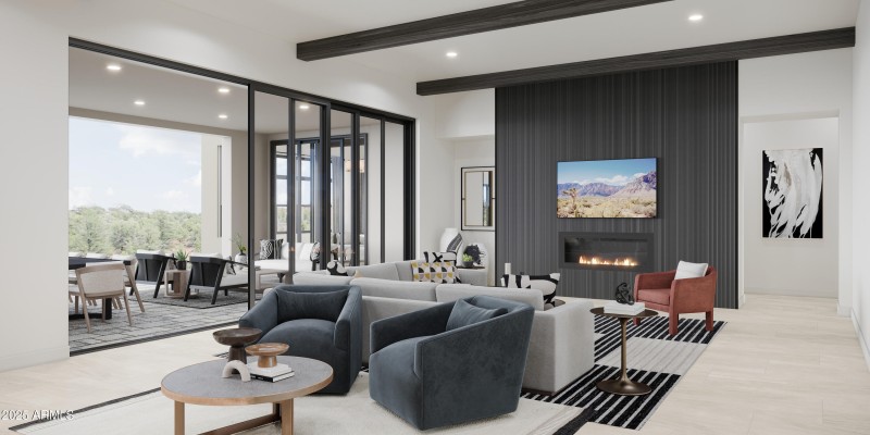 Rendering Great Room W Fireplace