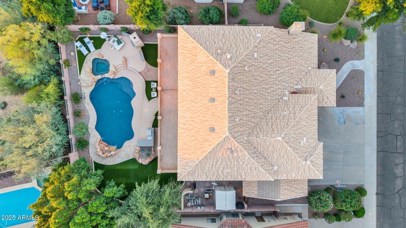 Aerial of Home and Yard