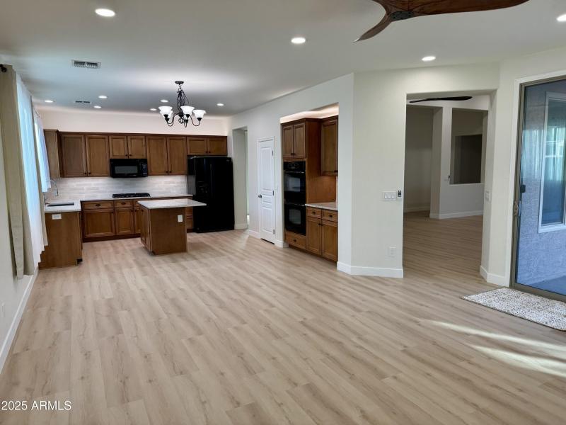 View of kitchen from living room