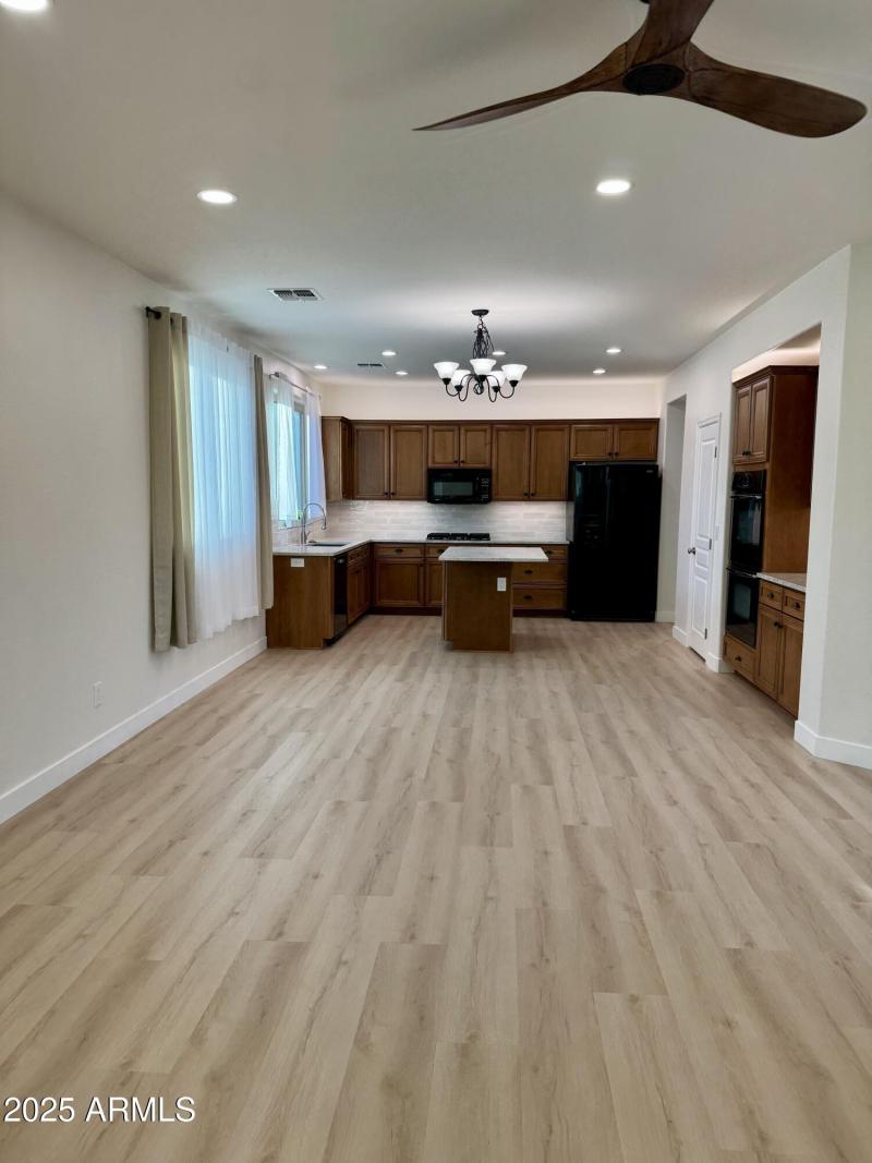 View of kitchen from living room