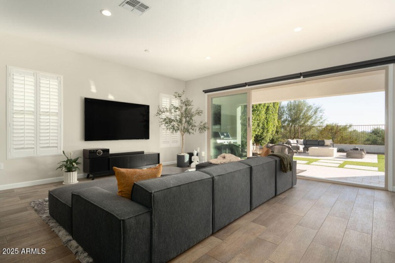 View to expansive patio