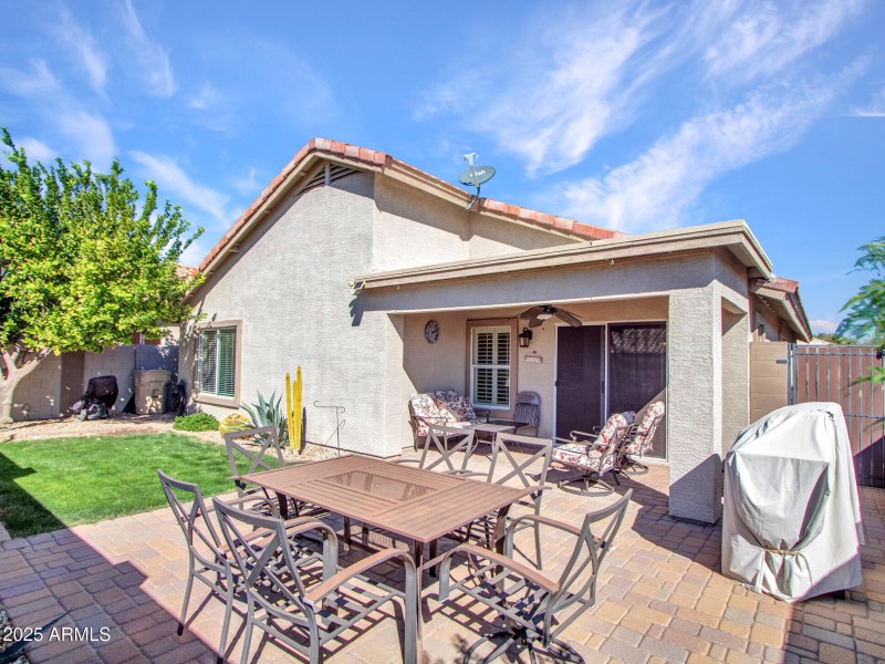 Backyard with Lawn & Pavers