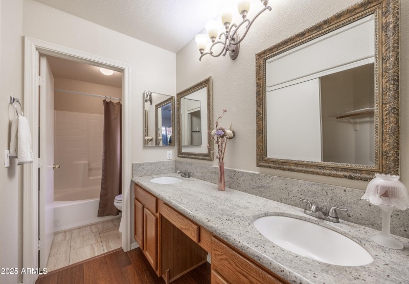 Primary bathroom with double sinks