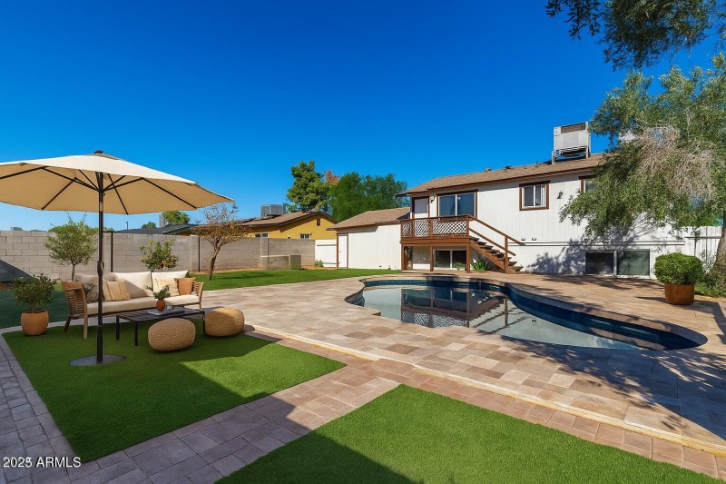 Virtually Staged Backyard and Enhancemen