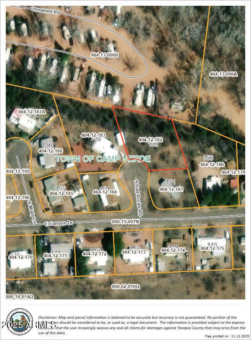 Bad Rock map camp verde